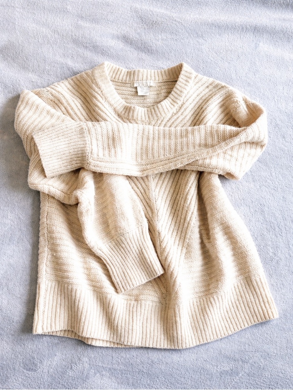 CHRISTIAN SIRIANO Cream Wool Knit Cozy Spring Layering Sweater Size S Fits M